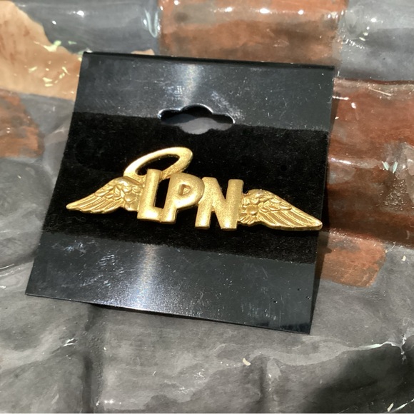 🟡 Vintage - JJ Jonette Gold Tone “LPN Angel Halo” Lapel Pin - Excellent - Picture 2 of 8